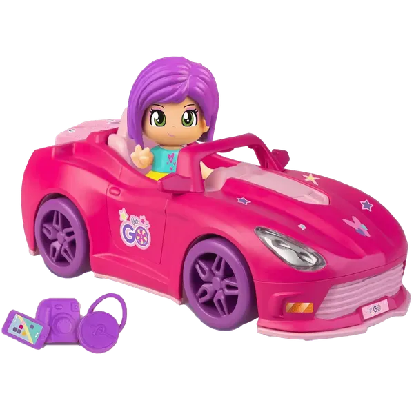 Carro Juguete PinyPon Lets Go Famosa con Accesorios + Figura de Niña